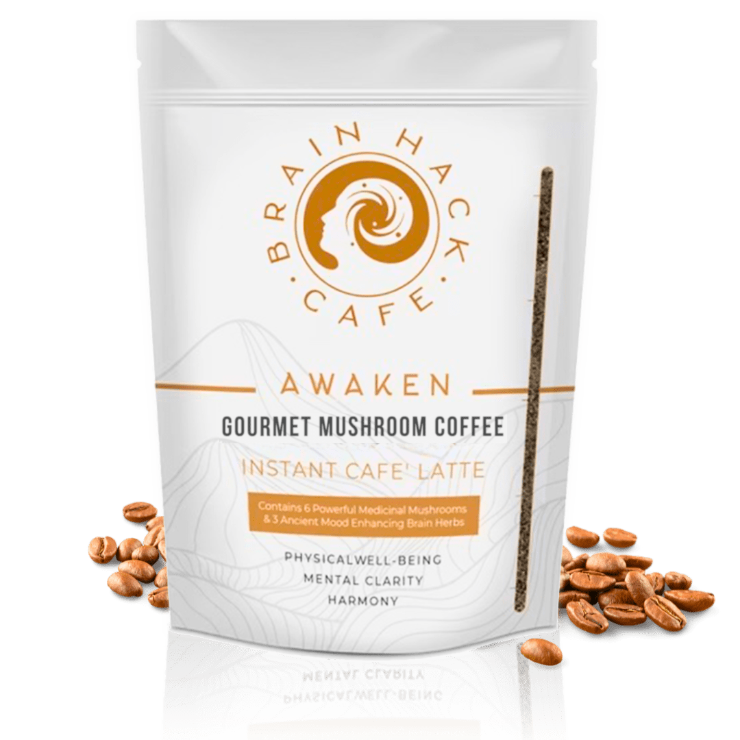Brain Hack Café™ Awaken Latte – Mushroom Coffee with Adaptogens & Superfoods - Brain Hack Cafe