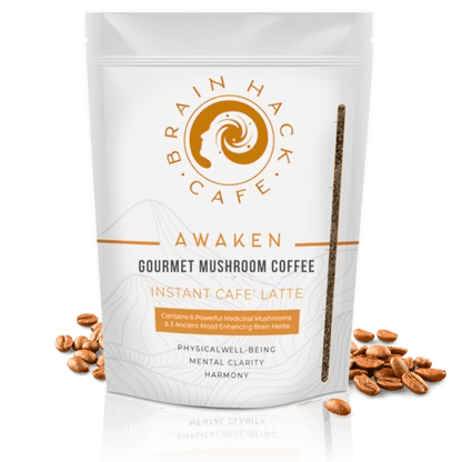 Brain Hack Café™ Awaken Latte – Mushroom Coffee with Adaptogens & Superfoods - Brain Hack Cafe